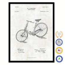 Load image into Gallery viewer, 1890 Safety Bicycle Old Patent Art Print on Canvas Custom Framed Vintage Home Decor Wall Decoration Great for Gifts