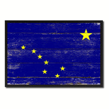 Load image into Gallery viewer, Alaska State Flag Vintage Canvas Print with Black Picture Frame Home DecorWall Art Collectible Decoration Artwork Gifts
