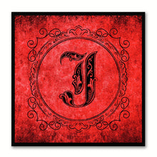 Load image into Gallery viewer, Alphabet J Red Canvas Print Black Frame Kids Bedroom Wall Décor Home Art