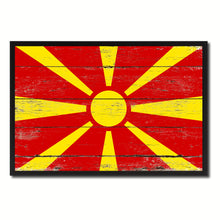 Load image into Gallery viewer, Macedonia Country National Flag Vintage Canvas Print with Picture Frame Home Decor Wall Art Collection Gift Ideas