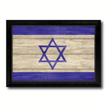Load image into Gallery viewer, Israel Country Flag Texture Canvas Print with Black Picture Frame Home Decor Wall Art Decoration Collection Gift Ideas