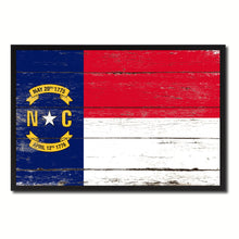 Load image into Gallery viewer, North Carolina State Flag Vintage Canvas Print with Black Picture Frame Home DecorWall Art Collectible Decoration Artwork Gifts