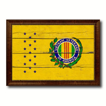 Load image into Gallery viewer, Vietnam War American Veterans Military Flag Vintage Canvas Print with Brown Picture Frame Gifts Ideas Home Decor Wall Art Decoration