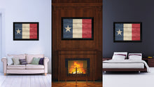 Load image into Gallery viewer, Texas Dodson Historical Flag Texture Canvas Print with Black Picture Frame Gift Ideas Home Decor Wall Art
