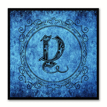 Load image into Gallery viewer, Alphabet Y Blue Canvas Print Black Frame Kids Bedroom Wall Décor Home Art