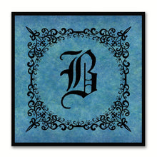 Load image into Gallery viewer, Alphabet B Blue Canvas Print Black Frame Kids Bedroom Wall Décor Home Art