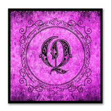 Load image into Gallery viewer, Alphabet Q Purple Canvas Print Black Frame Kids Bedroom Wall Décor Home Art