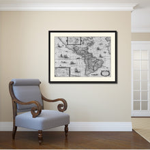 Load image into Gallery viewer, America Vintage B&W Map Canvas Print, Picture Frame Home Decor Wall Art Gift Ideas