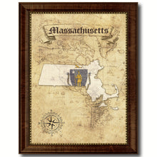 Load image into Gallery viewer, Massachusetts State Vintage Map Home Decor Wall Art Office Decoration Gift Ideas
