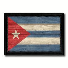 Load image into Gallery viewer, Cuba Country Flag Texture Canvas Print with Black Picture Frame Home Decor Wall Art Decoration Collection Gift Ideas