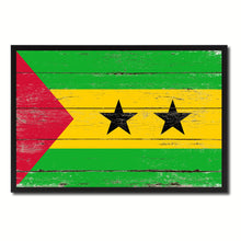 Load image into Gallery viewer, Sao Tome and Principe Country National Flag Vintage Canvas Print with Picture Frame Home Decor Wall Art Collection Gift Ideas