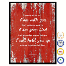 Load image into Gallery viewer, Don't be afraid for I am with you Bible Verse Scripture Quote Red Canvas Print with Picture Frame