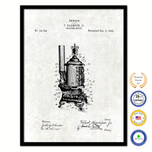 Load image into Gallery viewer, 1895 Heating Stove Old Patent Art Print on Canvas Custom Framed Vintage Home Decor Wall Decoration Great for Gifts