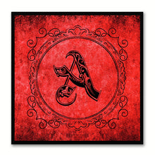 Load image into Gallery viewer, Alphabet A Red Canvas Print Black Frame Kids Bedroom Wall Décor Home Art