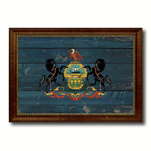 Load image into Gallery viewer, Pennsylvania State Vintage Flag Canvas Print with Brown Picture Frame Home Decor Man Cave Wall Art Collectible Decoration Artwork Gifts