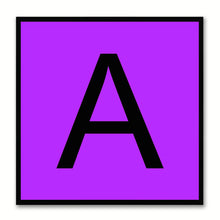 Load image into Gallery viewer, Alphabet A Purple Canvas Print Black Frame Kids Bedroom Wall Décor Home Art