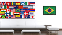 Load image into Gallery viewer, Brazil Country National Flag Vintage Canvas Print with Picture Frame Home Decor Wall Art Collection Gift Ideas