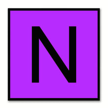 Load image into Gallery viewer, Alphabet N Purple Canvas Print Black Frame Kids Bedroom Wall Décor Home Art