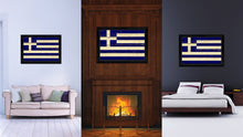 Load image into Gallery viewer, Greece Country Flag Vintage Canvas Print with Black Picture Frame Home Decor Gifts Wall Art Decoration Artwork