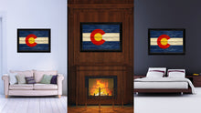 Load image into Gallery viewer, Colorado State Flag Texture Canvas Print with Black Picture Frame Home Decor Man Cave Wall Art Collectible Decoration Artwork Gifts