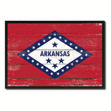 Load image into Gallery viewer, Arkansas State Flag Vintage Canvas Print with Black Picture Frame Home DecorWall Art Collectible Decoration Artwork Gifts