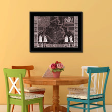 Load image into Gallery viewer, Cambridgeshire Vintage Vivid Sepia Map Canvas Print, Picture Frames Home Decor Wall Art Decoration Gifts