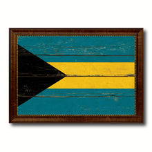 Load image into Gallery viewer, Bahama Country Flag Vintage Canvas Print with Brown Picture Frame Home Decor Gifts Wall Art Decoration Artwork