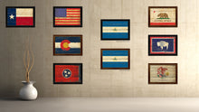 Load image into Gallery viewer, Nicaragua Country Flag Vintage Canvas Print with Brown Picture Frame Home Decor Gifts Wall Art Decoration Artwork