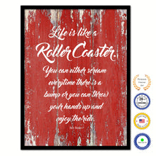 Load image into Gallery viewer, Life Is Like A Roller Coaster Quote Saying Framed Canvas Print Gift Ideas Home Decor Wall Art 121877 Red