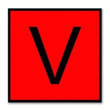 Load image into Gallery viewer, Alphabet V Red Canvas Print Black Frame Kids Bedroom Wall Décor Home Art