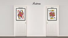Load image into Gallery viewer, Ace Heart Poker Decks of Vintage Cards Print on Canvas Black Custom Framed

