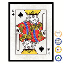 Load image into Gallery viewer, King Spades Poker Decks of Vintage Cards Print on Canvas Black Custom Framed