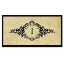 Load image into Gallery viewer, Alphabet Letter I Brown Canvas Print, Black Custom Frame