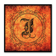 Load image into Gallery viewer, Alphabet I Orange Canvas Print Black Frame Kids Bedroom Wall Décor Home Art
