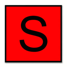 Load image into Gallery viewer, Alphabet S Red Canvas Print Black Frame Kids Bedroom Wall Décor Home Art