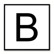 Load image into Gallery viewer, Alphabet B White Canvas Print Black Frame Kids Bedroom Wall Décor Home Art