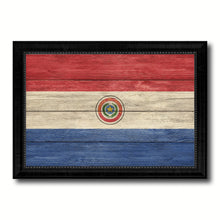 Load image into Gallery viewer, Paraguay Country Flag Texture Canvas Print with Black Picture Frame Home Decor Wall Art Decoration Collection Gift Ideas
