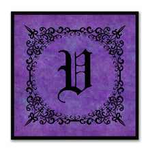 Load image into Gallery viewer, Alphabet V Purple Canvas Print Black Frame Kids Bedroom Wall Décor Home Art