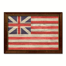 Load image into Gallery viewer, Grand Union Military Flag Texture Canvas Print with Brown Picture Frame Home Decor Wall Art Gifts