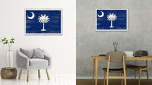 Load image into Gallery viewer, South Carolina State Flag Shabby Chic Gifts Home Decor Wall Art Canvas Print, White Wash Wood Frame