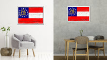 Load image into Gallery viewer, Georgia State Flag Shabby Chic Gifts Home Decor Wall Art Canvas Print, White Wash Wood Frame