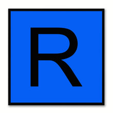 Load image into Gallery viewer, Alphabet R Blue Canvas Print Black Frame Kids Bedroom Wall Décor Home Art