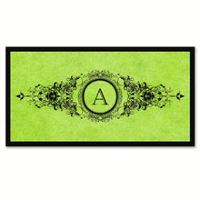 Load image into Gallery viewer, Alphabet Letter A Green Canvas Print Black Frame Kids Bedroom Wall Décor Home Art