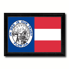 Load image into Gallery viewer, Civil War Florida Military Flag Canvas Print Black Picture Frame Gifts Home Decor Wall Art