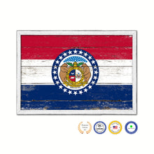 Load image into Gallery viewer, Missouri State Flag Shabby Chic Gifts Home Decor Wall Art Canvas Print, White Wash Wood Frame