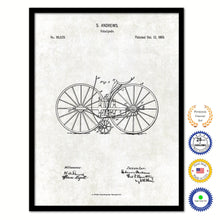 Load image into Gallery viewer, 1869 Velocipede Old Patent Art Print on Canvas Custom Framed Vintage Home Decor Wall Decoration Great for Gifts