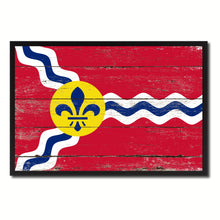 Load image into Gallery viewer, St Louis City Missouri State Flag Vintage Canvas Print with Black Picture Frame Home Decor Wall Art Collectible Decoration Artwork Gifts