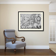 Load image into Gallery viewer, Leo Belgicvs Vintage B&W Map Canvas Print, Picture Frame Home Decor Wall Art Gift Ideas