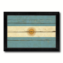 Load image into Gallery viewer, Argentina Country Flag Vintage Canvas Print with Black Picture Frame Home Decor Gifts Wall Art Decoration Artwork