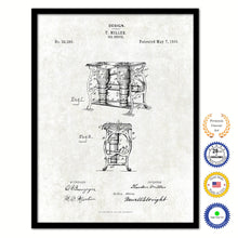 Load image into Gallery viewer, 1895 Oil Stove Old Patent Art Print on Canvas Custom Framed Vintage Home Decor Wall Decoration Great for Gifts